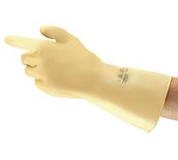 Ansell AlphaTec 87-137 Gants de Travail Multi-Usage, Résistance Chimique Polyvalente, Design Ultra Fin et Robuste, Gant Latex Homme Femme, Réutilisable, Beige, Taille XS (1 Paire)