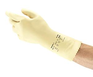 Ansell AlphaTec 87-600 Gants de Travail Multi-Usage, Résistance Chimique et Impérméable, Gant de Protection Latex Très Fin, Homme Femme, Réutilisable, Blanc, Taille L (12 Paires)