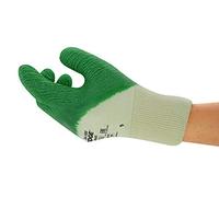 Ansell EDGE 16-500 Gants de Travail Polyvalents, Protection Mécanique Multi-Usage, Atelier, Bricolage, Peinture, Gant Fin Homme Femme, Lavable, Vert, Taille L (12 Paires)