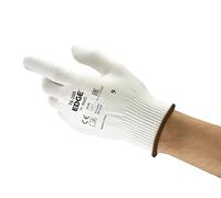 Ansell EDGE 76-200 Gants de Travail Multi-Usage, Design Sans Coutures pour Confort Maximum, Modèle Ambidextre et Lavable, Gant de Protection Homme Femme, Blanc, Taille M (12 Paires)