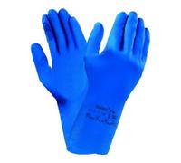 Ansell AlphaTec 87-195 Gants de Travail Multi-Usage, Résistance Chimique et Contact Alimentaire, Gant de Protection Latex Ultra Fin Homme Femme, Réutilisable, Bleu, Taille L (12 Paires)