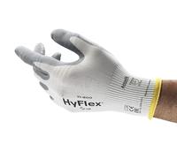 Ansell HyFlex 11-800 Gants de Travail Professionnels, Enduction Nitrile Résistante à l'Abrasion, Protection Industrielle Multiusage, Manutention et Mécanique, Blanc, Taille XL (12 Paires)