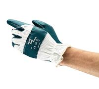 Ansell Hynit 32-815 Gants de Travail Oléofuges, Résistant à l’Abrasion, Protection Mécanique et Risques Industriels, Gant de Sécurité Homme Femme, Lavable, Bleu, Taille M (12 Paires)