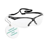 Ansell KleenGuard Nemesis Lunettes de Sécurité Anti-Buée, Protection EPI, Lunettes Légères Enveloppantes pour Chantier, Tir, Extérieur et Industrie - Verres Transparents et Monture Noire, 1 Paire