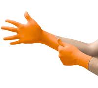 Ansell MicroFlex 93-856 Gants pour Usages multiples, protection contre les produits chimiques et les liquides, Orange, Taille 6.5-7 (Boîte de 100 gants)