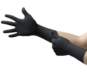 Ansell MICROFLEX®93-862 Gants d'examen jetables en nitrile pour mécanique, automobile, industrie et santé, Noir Taille XL 100 unités