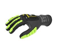 Ansell Ringers R840 Gants de Travail Professionnels, Enduction Nitrile Résistante à l'Abrasion, Protection Industrielle Multiusage, Manutention et Mécanique, Noir, Taille S (1 Paire)