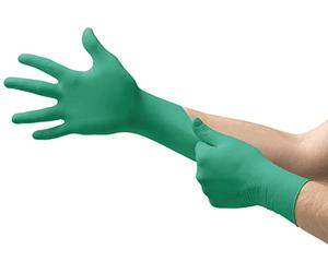 Ansell TouchNTuff 92-500 Gants Jetables Nitrile, Protection Risques Chimiques, Applications Mécaniques, Contact Alimentaire, Poudré, Vert, Taille S (100 Gants)