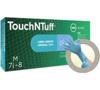 Ansell Touchntuff 92-665 Gants En Nitrile, Protection Contre Les Produits Chimiques Et Les Liquides, Bleu, Taille 8.5-9 (Boîte D
