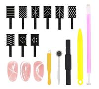Anseom 14 Pièces Aimant Bâton Ongles, Stylo Outils pour Nail Art Outil Aimant Ongles Outil de Manucure Nail Art DIY Effet Halo Cat Eye 3D pour Vernis à Ongles Gel œil Chat