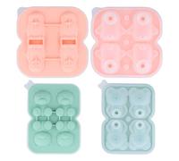 Anseom 2 Pièces Bac à Glaçons en Silicone, Moule à Glaçons 3D en Forme D'ours Pingouin Moule Ourson Silicone avec Couvercle et Entonnoir pour Glace Whisky Cocktail Jus Café