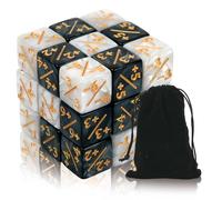 Anseom 48 Pièces Jeton de Compteur de Dés,16 mm Dés de Fidélité de Cube avec Sacs de Rangement Compteurs de Dés Compatible avec MTG, CCG, Accessoire de Jeu de Cartes, 2 Styles (Noir et Blanc)