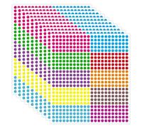 Anseom 5500 Gommettes Autocollantes Rondes Étiquett, 6mm Couleur Codage Étiquettes Autocollants de Points de Cercle de Codage pour Calendriers Scolaires Bureau, 10 Feuilles