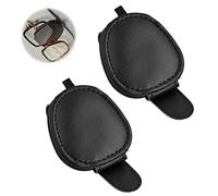 Anseom Porte Lunettes pour Voiture, 2 Pièces PorteLunettes Clip de Support en Cuir pour PareSoleil PorteLunettes Magnétique VisièRe de Voiture Universelle Porte-Lunette Accessoires de Voiture (Noir)
