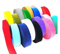 AnseTendance - Lot de Ruban de velours de polyester 25mm x 18 mètres 18 couleurs x 1 mètre cadeaux emballage bande décor décoratif sacs fêtes anniversaire noël (Lot de 18 couleurs, 18 x 1 mètre)