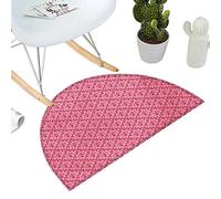Anshesix Dahlien Color13 Coussin Demi-Rond pour la Saint Valentin Motif Floral Orange 40 x 60 cm