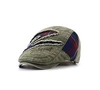 Anshili Enfants Chapeau Plate Garçon Visière Casquette Béret Newsboy Hat (Vert)