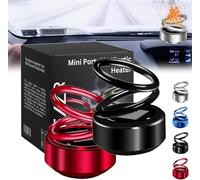 Anshka AEXZR Mini chauffage cinétique portable, chauffage solaire à double anneau, chauffage électrique, mini chauffage cinétique portable pour éhicles, salons, salles de bains (noir + rouge), HG5654