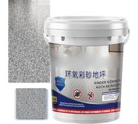 Anshka Peinture de sol couleur sable époxy, revêtement de sol époxy effet marbre brillant, peinture époxy imperméable à base d'eau (gris foncé)