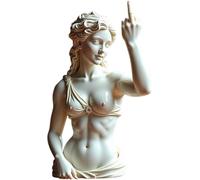 Anshka Unapologetic Venus : statue de doigt d'honneur - Décoration d'art moderne audacieuse et rebelle - Statue d'art décorative unique en résine - Cadeau pour les rebelles modernes, ornement de