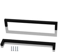 ANSIEDIO 2 Pièces Acier Inoxydable Cuisine Armoire Porte Poignées Placard Tiroir Chambre Meubles Poignee Tirer Entraxe 256MM, Noir, avec des vis