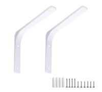 ANSIEDIO 2 Pièces Equerre Etagere Murale Charge Lourde Support Etagere pour Salon Chambre Cuisine, Support Etagère Murale 100x100 mm Blanc
