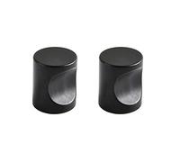 ANSIEDIO 2pcs Boutons de Porte Rond Noir Boutons de Tiroir 16mm Poignées de Meuble pour Placard Armoire Cuisine