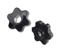 ANSIEDIO 3pcs Universel en Plastique Noir en Forme d'Étoile Tête Écrous de Serrage Bouton Tour Bouton Poignée M12 x 58mm