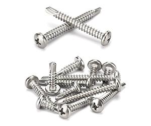 ANSIEDIO Vis Autoforeuse - Vis à Tôle Auto-Perceuses à Tête Phillips Ronde Vis Inox M4.2×16mm,20 pcs