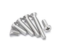 ANSIEDIO Vis Boulon à Tête Fraisée Phillips Cruciforme en Acier Inoxydable Vis à Métaux M4×6mm,50 pcs