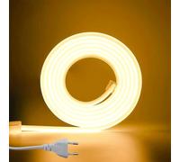 ANSIEN® Ruban LED 220V Néon (Blanc Chaud,8M),Chaque Coupe de 10 cm,12W/m COB Lumière de Corde Haute Brillance,IP65 Imperméable Avec Prise Redresseur et Adhésif,Néon LED pour Maison,Bar