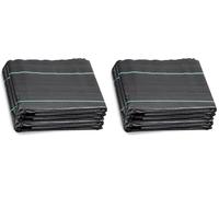 ANSIO Bâche Anti-Mauvaises Herbes Robuste 2 m x 10 m - Tissu Anti-Mauvaises Herbes stabilisé aux UV - Tissu Respirant pour terrasse, parterres de Fleurs, allées et aménagement paysager (Lot de 2)