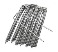ANSIO Lot de 100 Piquet Jardin de Fixation en Acier Galvanisé 150 mm/6"- Ancrage au Sol Toile paillage Agrafes pour bache Mauvaise Herbe