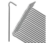ANSIO® Lot de 50 piquets de Tente en métal galvanisé - 4 mm x 15,2 cm - Piquets de Sol Robustes - Idéal pour Le Camping, la randonnée, Les Voyages, la Plage et l'extérieur