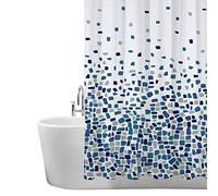 ANSIO Rideau de Douche Anti-moisissure Bleu mosaïque 180 x 200 cm