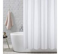 ANSIO Rideau de Douche, Blanc Massif, 180 x 180 cm (71 x 71 Pouces) | 100% Polyester