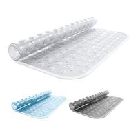 ANSIO® Tapis de Douche antidérapant et Anti-moisissure en Caoutchouc avec Trous de Drainage et ventouses, Lavable en Machine (54 x 54 cm, Transparent)
