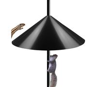Ansionsol Déflecteur d'écureuil de 48,3 cm de Large pour mât d'alimentation à Oiseaux, butée de Montage extérieure et Protection de nichoir pour Crochet de Berger extérieur, Noir, 1 pièce