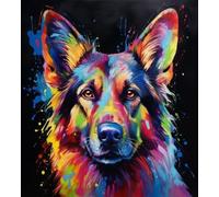 ANSIWEIGO Grande toile de peinture par numéro pour les âmes créatives,chien animal berger allemand,outils de peinture numérique,laissez libre cours à votre imagination,40x50cm,sans cadre