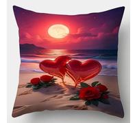 ANSIWEIGO Kit de Coussin à Nouer au Crochet à Loquet 43x43 cm avec Housse,Amour Rose,Kit de Coussin à Broder avec Taie,Tapis à Nouer DIY Déco Maison,Pour Adulte,Ado et Débutant