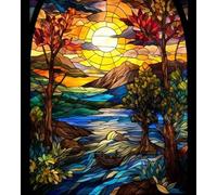 ANSIWEIGO Peinture par numéros pour débutant,vitrail d'église,expérience joyeuse de création artistique,40x50cm,sans cadre