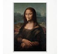 Anslipswar Peinture sur toile classique Mona Lisa - Art mural vintage amusant pour salle de bain - Impression humoristique - Décoration murale amusante - 30,5 x 40,6 cm - Sans cadre