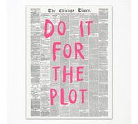 Anslipswar Toile murale vintage rose avec citation « Do It For The Plot Room » - Impression esthétique - Typographie rose rétro pour appartement et chambre à coucher - 30,5 x 40,6 cm - Sans cadre