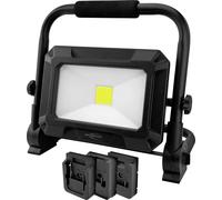 ANSMANN Lampe de travail LED, compatible avec les batteries 18 V, avec plaques d'adaptation pour Bosch, Makita, Milwaukee/Dewalt, projecteur de chantier robuste pour atelier, chantier de construction