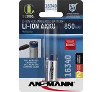 Ansmann 16340, Micro-USB Pile rechargeable spéciale 16340 Li-Ion 3.6 V 850 mAh