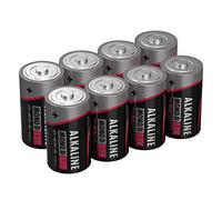 Ansmann 5015581-01 Mono D LR20 Lot de 8 Piles alcalines durables et Anti-Fuite Idéal pour Jouets, Lampe de Poche LED, Radio, modélisme, etc. Noir