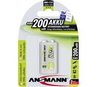 ANSMANN Accu 9V 200mAh E-Block NiMH 1,2V - 1000x rechargeable (1 pièce)