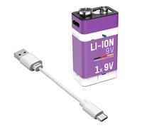 ANSMANN Accu 9V E-Block type-C connexion Li-Ion 340mAh, 1 pièce