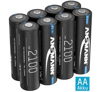 ANSMANN accu AA 2100mAh NiMH 1.2V - pile rechargeable avec faible auto-décharge, pour radio, clavier, réveil, montre (8 pièces)