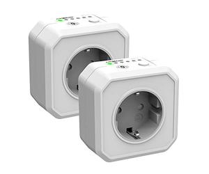 ANSMANN Aes1 Lot de 2 Prises à économie d'énergie commutables avec minuteur de Compte à rebours pour Fer à Repasser, Machine à café, Machine à Laver, etc. (intervalle de Temps au Choix par